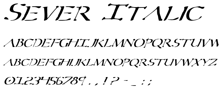 Sever Italic font